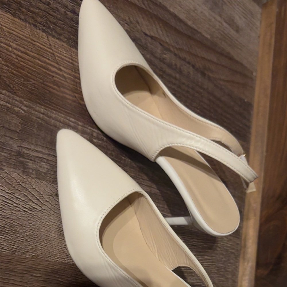 Elegant White Slingback Heels